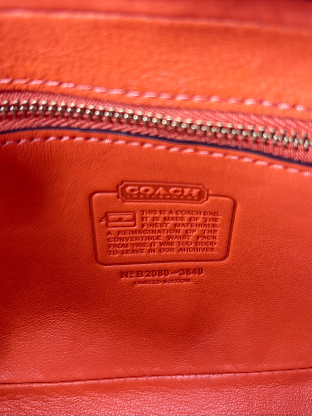 Coach 1941 Limited Edition Convertible Waist Pack Mango Glovetanned Leather NWT - Picture 4 of 16